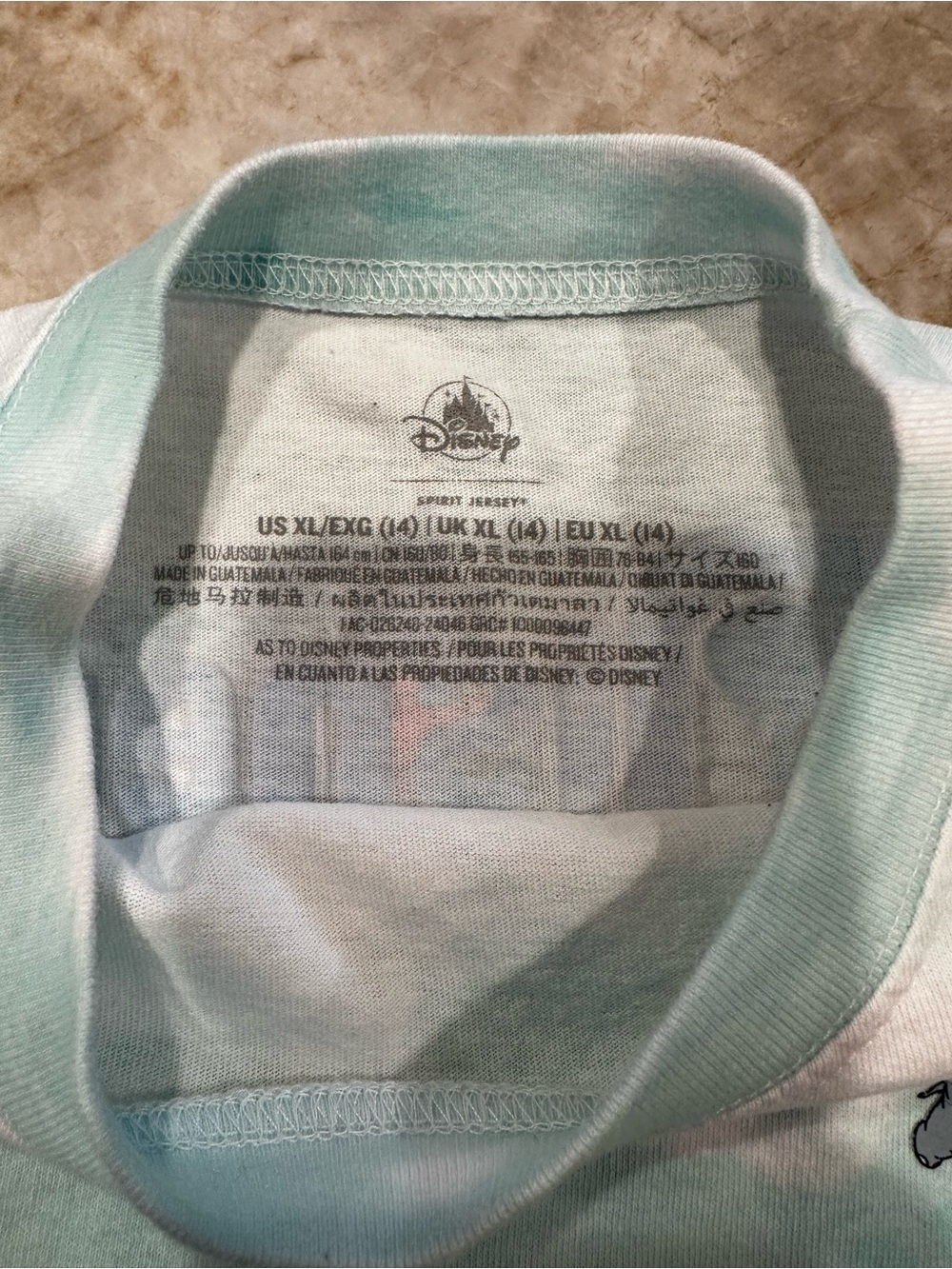 Disney Walt Disney World Spirit Jersey Tie-Dye Long Sleeve Shirt - Teal & White - Picture 4 of 4